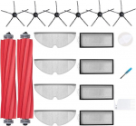 Loveco priedų rinkinys, suderinamas su Roborock Q7, Q7 Max, Q7 Max Plus, Q7 Maxv, Q7 Maxv Ultra robotu dulkių siurbliu, 2 pagrindiniai &scaron;epečiai, 4 filtrai, 6 &scaron;oniniai &scaron;epečiai, 4 &scaron;luostės, 1 &scaron;epetėlių valymo įrankis