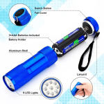 4 mini led žibintuvėlių rinkinys vaikams su 9 led, aliumininis mažas spalvotas ne&scaron;iojamas žibintuvėlis su virvele ir 12 baterijų vaikams, stovyklavimui, avarinėms situacijoms