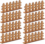 Nuobesty 20 vnt. miniatiūrinių fėjų sodo tvorų rinkinys, lėlių namelio dekoracijos, mediniai stulpeliai, kaimo sodo ornamentas, mini tvora, dekoratyvinė tvora mikro kra&scaron;tovaizdžiams, namų aksesuarai, namų dekoras