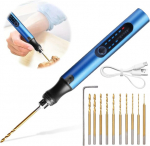 Sporgo mini elektrinis rankinis grąžtas: 3 greičių elektrinis mini grąžtas-ra&scaron;iklis, įkraunamas "pasidaryk pats" mini grąžtas su 10 grąžtų, mini grąžtas skirtas medžiui, dervai, juvelyrinių dirbinių gamybai, plastikui, grandinėms plok&scaron;tėms, odai