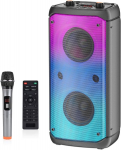 Tamproad ne&scaron;iojama bluetooth kolonėlė su žemų dažnių garsiakalbiu, 80w galingas pikas, didelis belaidis bluetooth boombox su stereo garsu, mikrofonu, led lemputėmis, skirta laukui, namams, vakarėliams