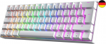 Gk61 s kar&scaron;to keitimo mechaninė žaidimų klaviatūra - 62 klavi&scaron;ų daugiaspalvis rgb led ap&scaron;vietimas, skirtas pc/mac žaidėjams - iso vokiečių i&scaron;dėstymas (gateron Mechanical Red, White)