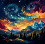 Daisen deimantinis peizažas, 30 x 30 cm