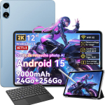 Plan&scaron;etinis kompiuteris Oscal Pad 100 12" Android 15 2.4G+5G Wifi RAM 24GB ROM 256GB/SD 2TB 9000mAh 16MP+8MP Mėlyna + K1