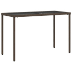 Stalas su stikliniu stalvir&scaron;iu, rudas, 115x54x74cm, poliratanas CFE9939006