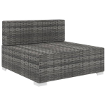 Vidurinė sekcinė sofa su pagalvėle, 1vnt., pilka, poliratanas CFE882551