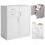 Komoda su stalčiais ir lentynomis palėpėje Skandinavi&scaron;ka knygų spinta balta 74cm