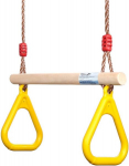 Sūpynės, medinės trapecijos, 120 kg, gimnastikos žiedai