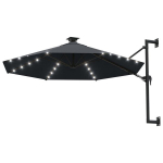 Prie sienos montuojamas sodo skėtis su LED, antracito, 300cm CFE62533