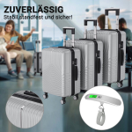 Lagaminų rinkinys Trijų dalių su ne&scaron;iojamomis svarstyklėmis, 20/24/28 colių, sidabras