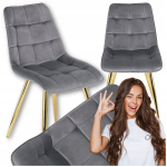 Aksominė mink&scaron;ta kėdė Mebel Elite CARO pilka