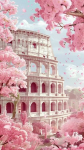 Tapyba pagal numerius 40x50 cm &ndash; Romos Koliziejus su sakuromis, auk&scaron;tos kokybės dažai, be rėmelio