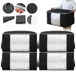 4 vnt daiktadėžės, drabužių tvarkyklė, 60x40x35 cm LIVMAN