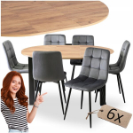 Komplektas Mebel Elite Stalas HARRY su 6 Kėdėmis PERU