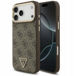 Guess 4G trikampio logotipo dėklas su MagSafe iPhone 17 Pro Max 6.9" ruda auksinė - GUHMP17XP4GTDGMW