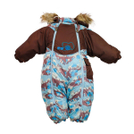 Huppa Vaikų žieminis kombinezonas BENNY, aquamarine pattern/ chocolate, 68 cm