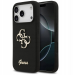 Telefono dėklas iPhone 17 Pro juodas silikoninis Guess