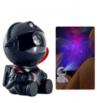 Sėdintis astronautas &scaron;viečiantis įvairiomis LED galaktikos &scaron;viesomis