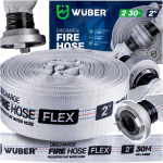 Gaisrinė žarna siurbliui Wuber su FAST-FIX jungtimis, 2", 30 m, balta