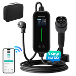 JUNSUN 6 m EV namų tipo 2 įkroviklis 3,5 kW 6&ndash;16 A Schuko reguliuojamas srovės EV įkrovimo kabelis