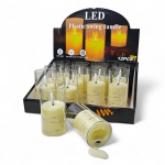 Žvakės su Liepsnos Efektu LED, Rinkinys 12 vnt., Maitinimas Baterijomis 2xAA