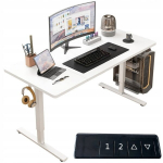 Elektrinis pakeliamas stalas, baltas, 160 cm, auk&scaron;tis reguliuojamas nuo 72 iki 118 cm