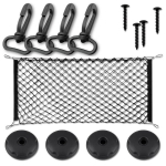 Elastingas automobilio bagažinės tinklas 90&times;40 cm su karabinais ir tvirtinimo detalėmis
