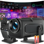Projektorius Mini LED projektorius Heelly NETFLIX MAX AMAZON, 390 ANSI, Full HD, Android TV, WiFi, Bluetooth, 180&deg; pasukamas
