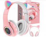 Ausinės cat ears y su bluetooth rožinės