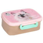 Dėžutė maistui su skyriklio "katytė", 0.5l, rožinė