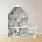 Medinis lėlių namelis Kinderplay, didelis, su priedais