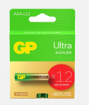 GP Ultra ALKALINE G-tech 12 vnt. AAA 1.5V baterijos