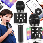 Happy people andy juodas mikrofonas su bluetooth ry&scaron;iu, daugiafunkcinis