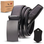 TRESSARI Vyri&scaron;kas juodas automatinis odinis diržas 120 cm