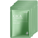 Raminanti žaliosios arbatos veido kaukė CICA with GREEN TEA 5 vnt.