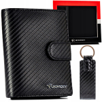 Natūralios odos dovanų rinkinys vyrams Rovicky (piniginė, pakabukas)