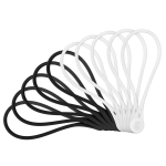 Silikoniniai magnetiniai kabelių dirželiai, juodi ir balti, 10 vnt.