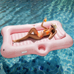 Pripučiamas baseino čiužinys Hey Splash, 180 x 85 cm, su galvos atrama ir puodelio laikikliu
