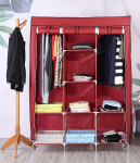 Drabužių spinta happy people andy modulinė tekstilinė, 130 &times; 45 &times; 170 cm, raudona