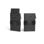 Yelvio VSS1 RFID ir NFC apsaugos Pop Up kortelių dėklas su grynųjų dirželiu, plonas minimalistinis kortelių dėklas, Onyx Juodas