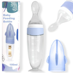 Mink&scaron;tas silikoninis kūdikių maitinimo buteliukas su &scaron;auk&scaron;teliu LIVMAN MST6969, 100ml