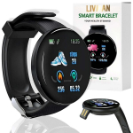 LIVMAN D18S su sveikatos ir fizinio pasirengimo stebėjimo funkcijomis, 1,44 colio (3,66cm) TFT jutikliniu ekranu, įvairiais sporto režimais ir integruotu USB įkrovikliu