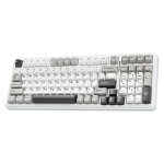 AULA F99 belaidė mechaninė klaviatūra, trijų režimų BT5.0 / 2.4 GHz / USB-C, RGB žaidimų klaviatūra su ap&scaron;vietimu juoda ir balta