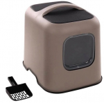 FLAMINGO Trudy Smėlio Rudos spalvos uždara katė tualetas 38,5 x 51 x 44,5 cm