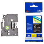 brother originali kasetė, brother, tze-325, baltas spausdinimas/juodas pagrindas, laminuota, 8 m, 9 mm