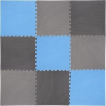 Apsauginis grindų kilimėlis One Fitness 60x60x1 cm, 9 vnt, mėlynas/pilkas