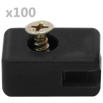 Sodo tvoros vielos laikikliai su sraigtu, 100 rinkinių, pilki