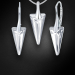 Sidabrinis papuo&scaron;alų rinkinys moterims DiamondSky &bdquo;Spike&ldquo; su Swarovski kristalais