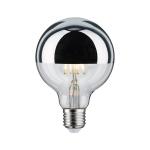LED Globe 95 6.5W E27 veidrodinis sidabras &scaron;iltas baltas Dimmable