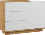 Komoda Meblocross Hybrid Hyb-04 1D3S, ruda/balta